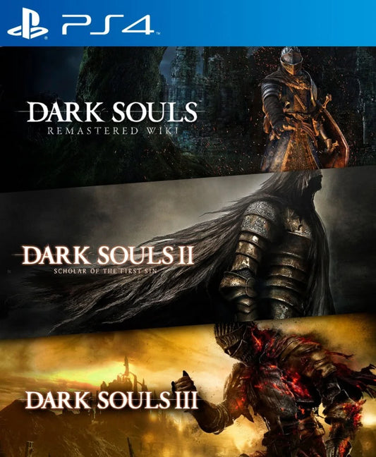 Pack 3 en 1 Dark Souls Remastered + Dark Souls II Scholar of the First Sin + Dark Souls III PS4